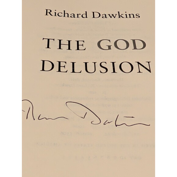 Richard Dawkins SIGNED The God Delusion 2006 1st/1st HC DJ Near Mint Autographed - Picture 3 of 9